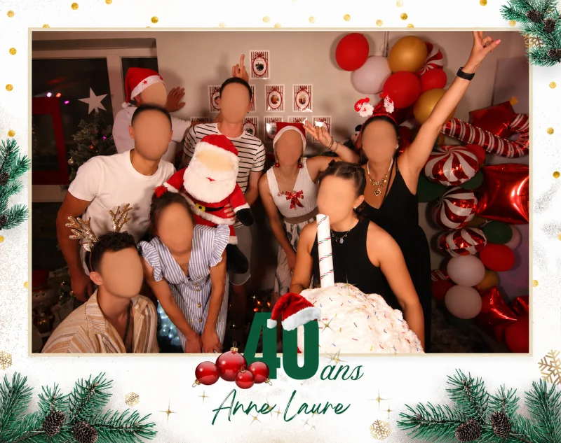 Cadre photobooth sur le thème de Noël pour un anniversair
